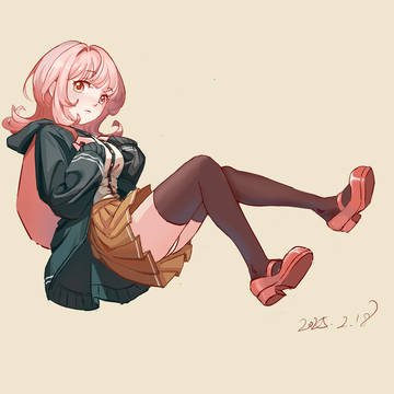 粉毛JK少女