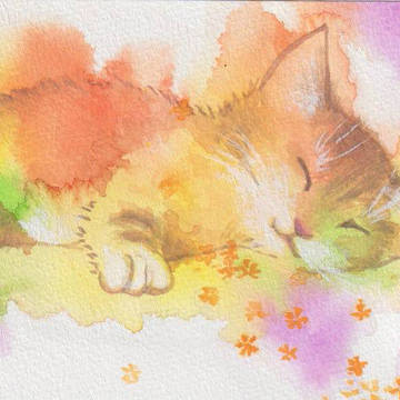 ひだまりでねむるねこ