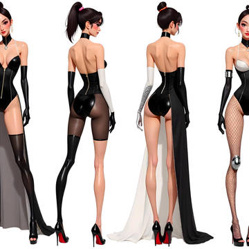 4 female fashion looks