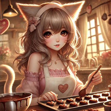 【AI】バレンタインデー×猫×アリス
