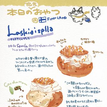 本日の旅先おやつ「フィンランドのセムラ/ラスキアイスプッラ」