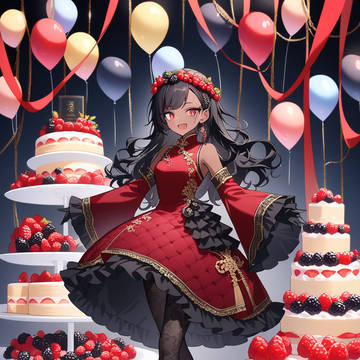 ケーキとドレス
