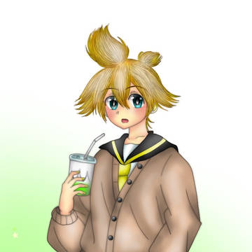 マ○クみたいなドリンクと鏡音レン