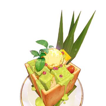 成都春熙路菠菠泰餐厅，[斑斓冰淇淋土司]