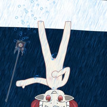 小魔王倒立洗澡