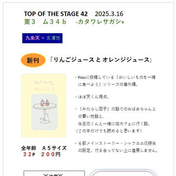 TOP OF THE STAGE 42　お品書き