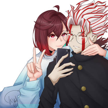 Okarun with Momo