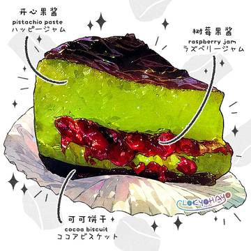 开心果树莓巴斯克(ピスタチオラズベリーバスクケーキ)