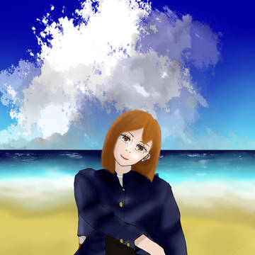 海上で