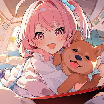 少女と犬