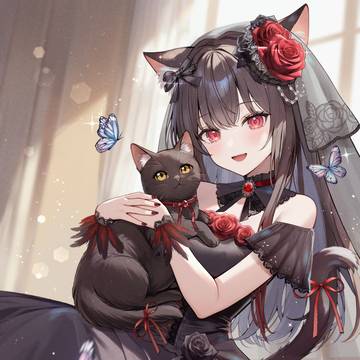 ファンアート🌹🐈‍⬛🌙