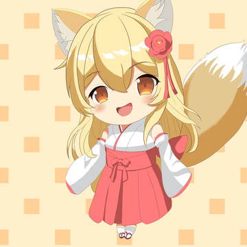 キツネ巫女SDイラスト