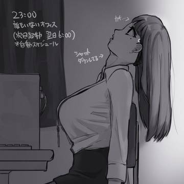 誰もいないオフィスの人影