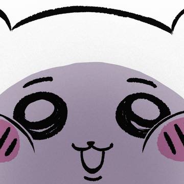ウィンドウに張り付くちいかわ