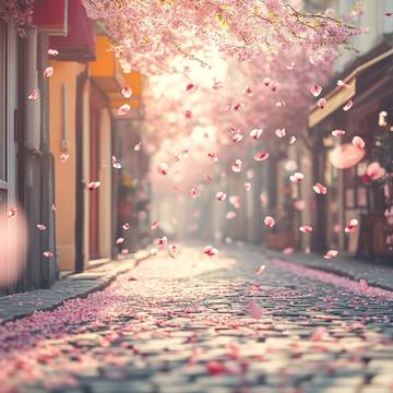 Cherry Blossom Alley Backgrounds