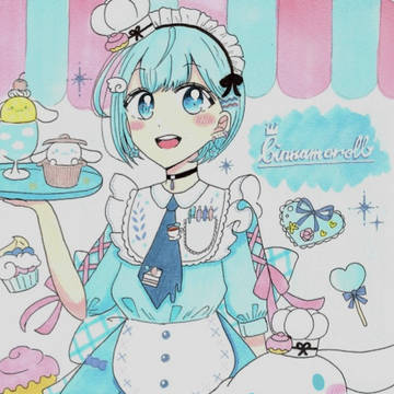 シナモンロールと女の子