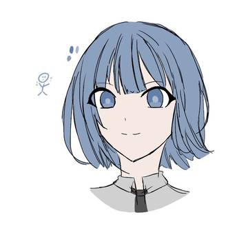 青髪のおにゃの子