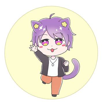 待ち合わせで手を振る猫こねこさん
