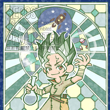 ステンドグラス風イラスト
