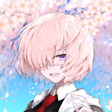 桜とマシュ