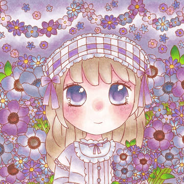 むらさき花の少女