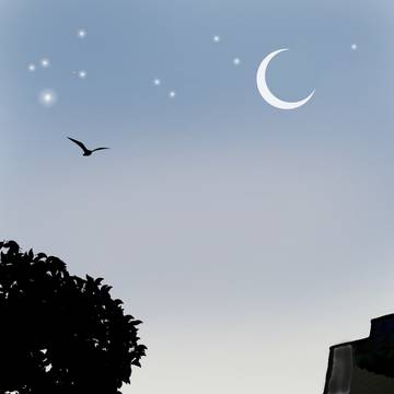 月と空