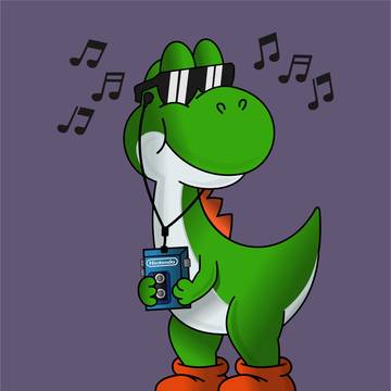 Yoshi Listening to Music
