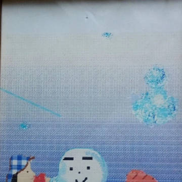 雪だるまと一緒