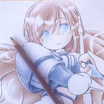 C106に向けてアナログ色紙絵描いてます_φ( 'ω' )و