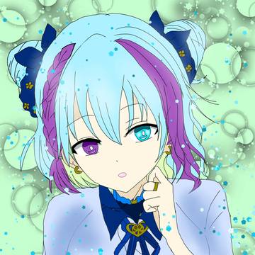 紫青【アップツインお団子】