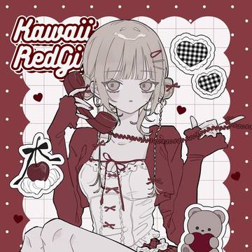 kawaii red girl