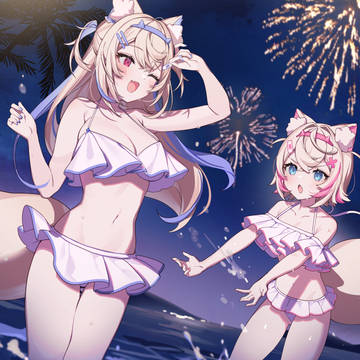夏を満喫するFUWAMOCOちゃん