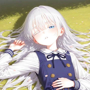お昼寝していた銀髪ちゃんを発見