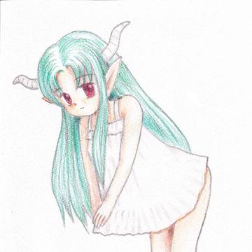 サタン様(おんなのこのすがた)ワンピース姿