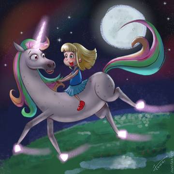 Unicorn and girl