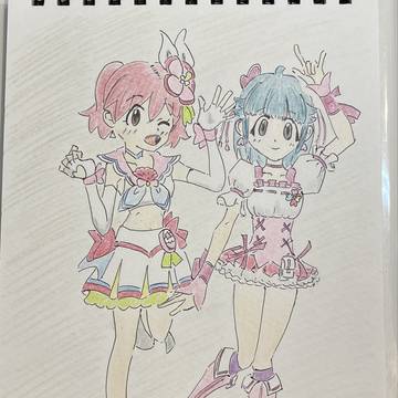キュアサマーになった夏美とキュアピーチになった桃華