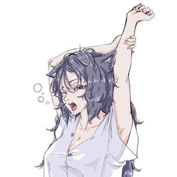 寝起き猫?