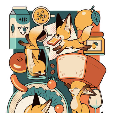 🥛🍋🍳🍞🦊