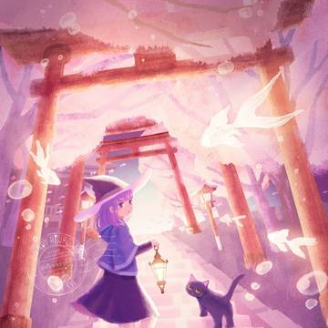 桜色の神社