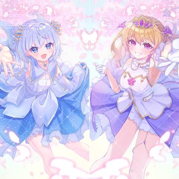 狐々重あいる様・愛魔めりあ様1周年グッズイラスト