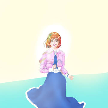 走る女子を描いてみました。