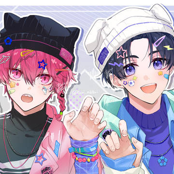 黒名くんと七星くん（+２人）で某グッズ衣装風🦈