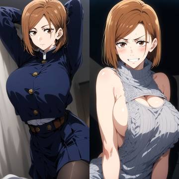 童貞を○すセーター&制服を着た釘崎野薔薇 呪術廻戦