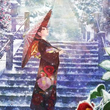 雪と椿