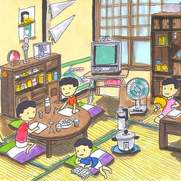 友達の家で過ごす少年たち