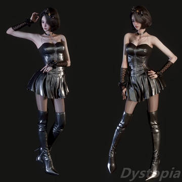 [HS2] F22 Leather Corset Queen