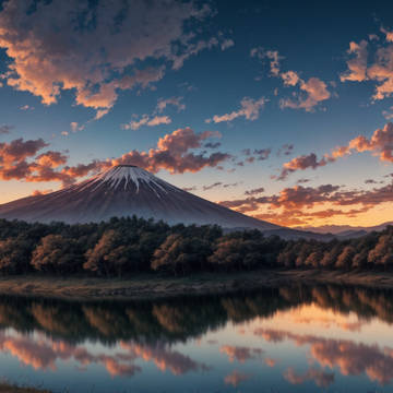 Sunset near an extinct volcano