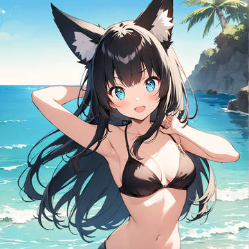 ビーチ黒きつね