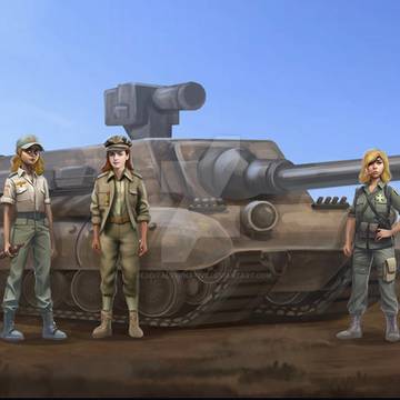 Tank illustration with 5 OCs