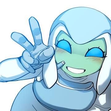 Alien Girl V Sign